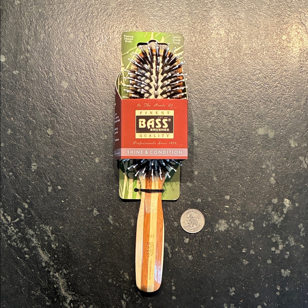 Bass Natural Bristle & Nylon Pin Hair Brush - New